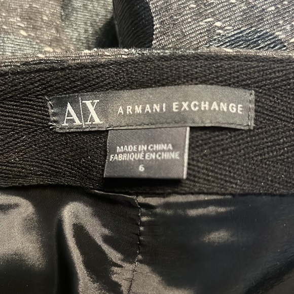 ARMANI EXCHANGE A-line Coated Wool Blend Polka-Dot Pleated Skirt in Gray/Black 6 - Picture 5 of 5